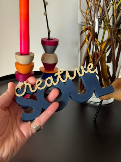 Deko Schriftzug "creative soul"