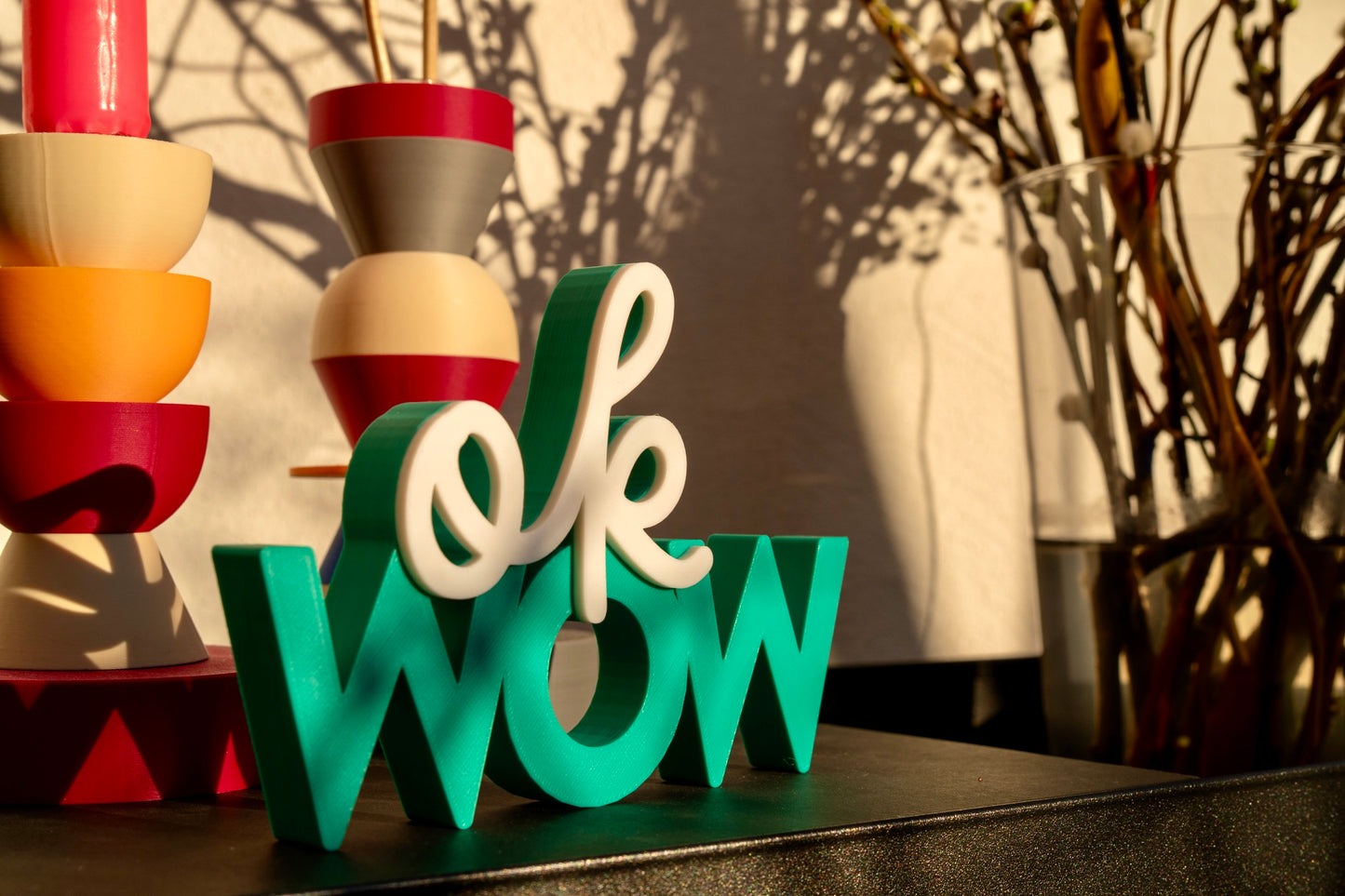 Deko Schriftzug "ok WOW"