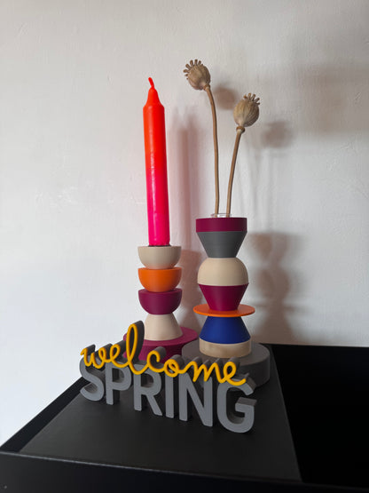 Deko Schriftzug "welcome Spring"