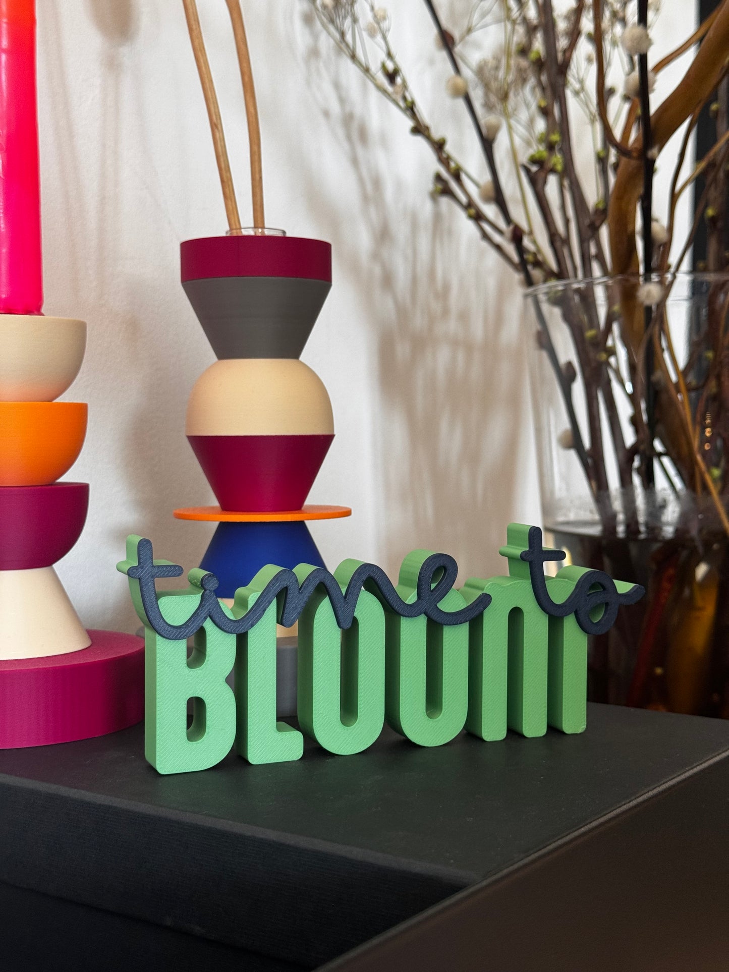 Deko Schriftzug "time to bloom"