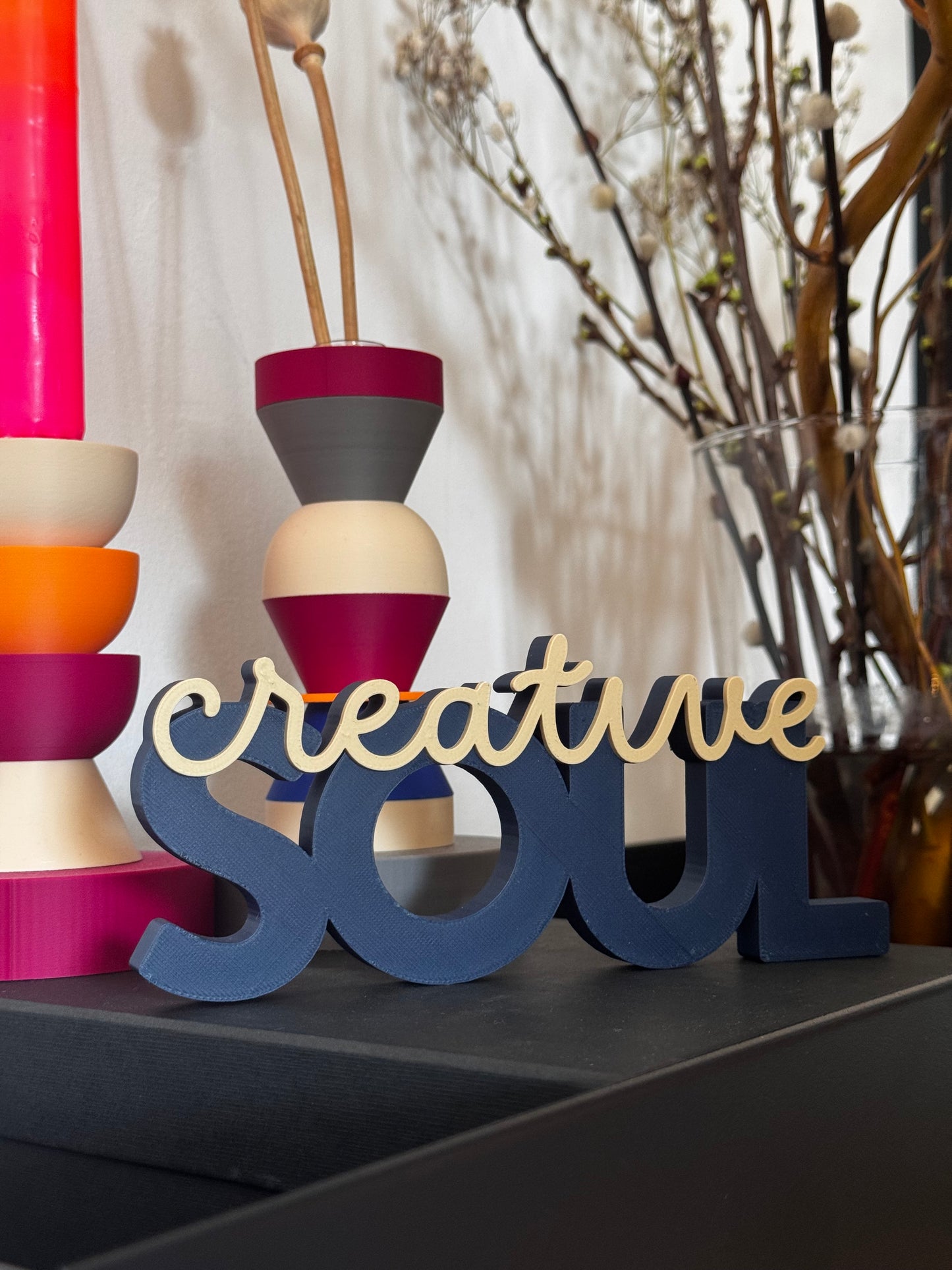 Deko Schriftzug "creative soul"