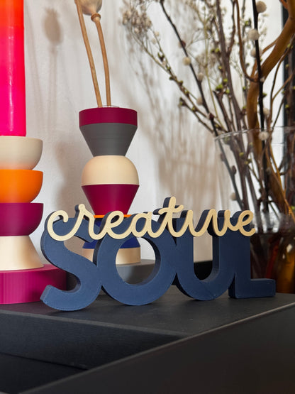 Deko Schriftzug "creative soul"