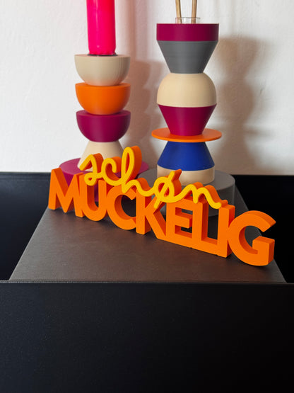 Deko Schriftzug "schøn muckelig"